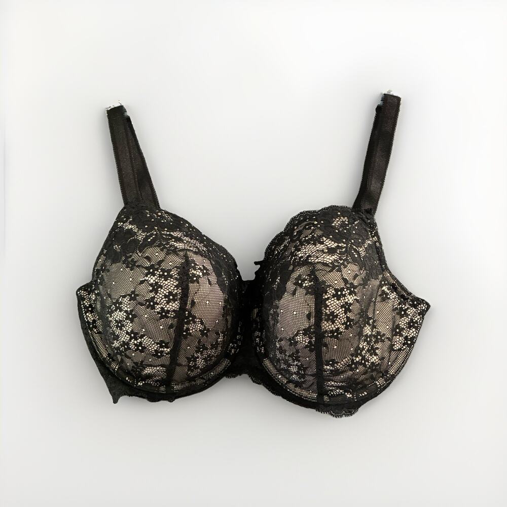 SEXY VICTORIA'S SECRET BLACK LACE Pushup Bra 36 DD New!